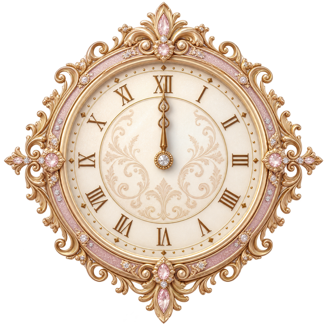 Reloj ornamental marcando las doce